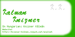 kalman knizner business card